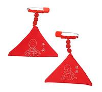 SHERCHPRY 2pcs Blessing Amulet Pins Chinese Omamori Charms for Durable Safety Pin Design Symbol of Luck Protection for Attaching to Clothes Bags