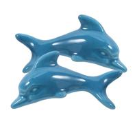 SHERCHPRY 2pcs Blue Ceramic Dolphin Cabinet Drawer Handles Modern Elegant Furniture Knobs for Home and Bathroom Wardrobe Drawers