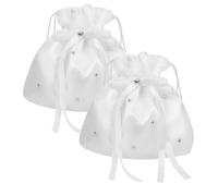 SHERCHPRY 2pcs Bridal Clutch Bag Elegant Wedding Day Purse with Drawstring for Bridesmaids and Guests Spacious Fabric Handbag for Organizing Essentials Romantic and Design