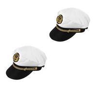 SHERCHPRY 2pcs Captain Hat for Cosplay Sailor Hat Prop for Men Classic Boat Captain Accessory for Parties and Stage Performances Soft Breathable Design