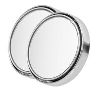 SHERCHPRY 2pcs Car Blind Spot Mirrors 360° Adjustable Wide Angle Auxiliary Rearview Mirrors with Frame Silver for Vehicles Accessories for Traffic Safety