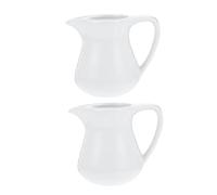 SHERCHPRY 2Pcs Ceramic Milk jug Mini Porcelain Cream Pitcher Milk Cream jug Cream Pourer Mug Tiny Ceramic Creamer Pitcher with spout Ceramic Cream jugs White Italian Breast Milk Ceramics
