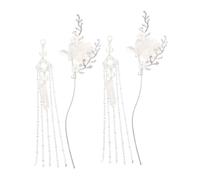SHERCHPRY 2pcs Chinese Ancient-style Hairpins for Women Lightweight Moon Flower Hair Chopsticks with Tassels Elegant Traditional Hanfu Accessories for Festivals and Parties