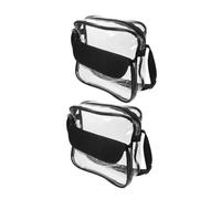 SHERCHPRY 2pcs Clear Sling Bag Large Transparent PVC Stadium Approved Shoulder Tote for Travel Gym Beach Concerts with Lightweight Compact Design