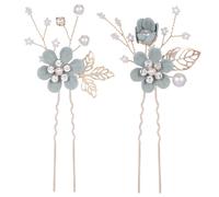 SHERCHPRY 2Pcs Cloth Flower Hairpins for Bride Elegant Handmade Shaped Bridal Accessories Lightweight Hair Jewelry for Weddings Dance Parties and Special Occasions