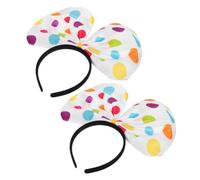 SHERCHPRY 2pcs Colorful Clown Hair Band Dots for Women Halloween Carnival Cosplay Accessories Lightweight Eye-catching Design for Dress-up Parties and Events