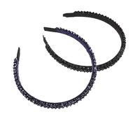 SHERCHPRY 2pcs Crystal Headbands for Women Elegant Decorative Hair Accessories Comfortable Fit Stunning Design for Everyday Wear and Special Occasions Black Navy Blue