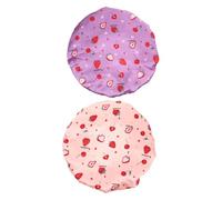 SHERCHPRY 2pcs Double Layer Shower Caps for Women Adjustable Elastic Strap Bath Caps for All Hair Lengths Peva Reusable Hair Protection Bonnet for Shower Spa Cooking Dust and Oil Resistance