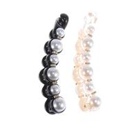 SHERCHPRY 2pcs Elegant Pearl Banana Hair Clip Ponytail Clip for Women Fasten and Stay in Place Day