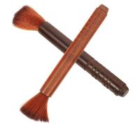 SHERCHPRY 2pcs Erhu Violin String Rosin Brush Set, Solid Wood Dust Cleaning Tools for Orchestral String Instrument Care, Ebony and Rosewood Handles, Suitable for Erhu and Random Color