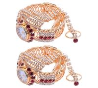 SHERCHPRY 2pcs Fashion Watch for Women Creative Alloy Watch Shiny Quartz Face for Lady