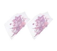 SHERCHPRY 2pcs Floral Embroidered Lace Appliques with Beads, 3D Flower Mesh Tulle Patches for DIY Wedding Dress and Clothing Decoration, Light Purple 33x26cm