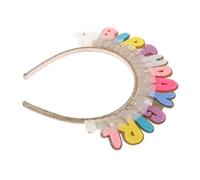 SHERCHPRY 2pcs Glitter Happy Birthday Headbands for Adults Sparkly Tinsel Party Hairbands with Colorful Sequin Decorations Comfortable Lightweight Accessories for Family Gatherings and