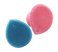 SHERCHPRY 2Pcs Handheld Shampoo Brush Soft Silicone Scalp Care Head Massage Tool Ergonomic Cleansing Facial Brush with Suction Cup Base for Skin Exfoliation