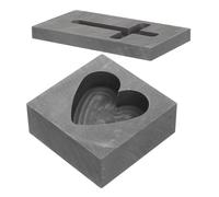 SHERCHPRY 2pcs Heart and Cross Shape Graphite Molds for Metal Casting, Copper and Silver Ingot Casting Molds, DIY Jewelry Making Supplies for Precious Metals