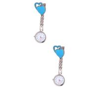 SHERCHPRY 2pcs Heart Shaped Pocket Watch Hanging Fob for Medical Professionals Creative for Decoration and Practical Use