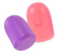 SHERCHPRY 2Pcs High-Temperature Resistant Food-Grade PP Women Personal Item Cleaner Boxes for Menstrual Accessories Compact Portable Storage Holder in Purple and Pink for Home and Travel
