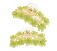 SHERCHPRY 2pcs Large Shark Clip Headdress Claw Clips Tropical Flower Hair Women Hair Accessory Flower Barrettes Claw Large Green Metal