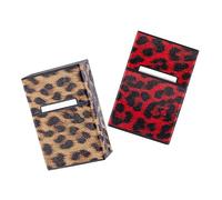 SHERCHPRY 2pcs Leopard Print Cigarette Case Box Cigar Case Slim Portable Cigar Storage Magnetic Buckle for Smokers