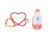 SHERCHPRY 2Pcs Medical Nurse Brooch Pins Doctor Badge Enamel Pins for Nurses Day Versatile Decoration for Hats Backpacks and Uniforms Durable Medical