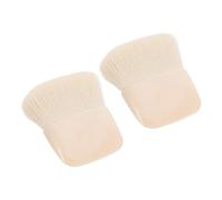 SHERCHPRY 2pcs Mini Travel Makeup Brush Set, Soft Blush and Powder Face Brushes, Portable Beige Flat-head Applicators for Blusher and Foundation on The Go