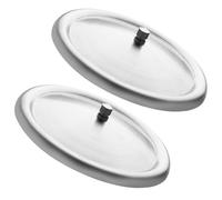 SHERCHPRY 2pcs Mug Cover Round Cup Cover Stainless Steel Heat Resistance Leak-Proof Unique Design Practical Cup Lids for Daily Life Ceramic Mug