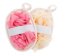 SHERCHPRY 2pcs Natural Loofah Shower Balls Dual-Sided Exfoliating Bath Puff for Deep Cleaning for Body Scrubbing and Travel