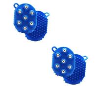 SHERCHPRY 2pcs Palm Shaped Massage Glove with Metal Roller Balls Handheld Body Massager for Relief Muscle Soreness Cellulite Reduction and Bathing Brush in Blue