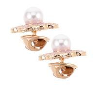 SHERCHPRY 2pcs Pearl Flower Brooch Elegant Decorative Floral Lapel Pins for Weddings Parties and Dances Lightweight and Antislip Design Jewelry for Men and Women