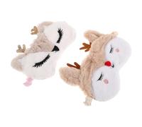 SHERCHPRY 2pcs Plush Eye for Sleeping Cute Cartoon Soft Blackout for Boys and Girls and for Travel and Holiday Fun