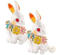 SHERCHPRY 2pcs Rabbit Corsage Bunny Brooch Pin Easter Badge Adorable Decorative Pins for Women Lapel Suit Collar Banquet Party Dressing
