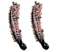 SHERCHPRY 2pcs Rhinestone Banana Clips for Women Non Slip Long Hair Barrettes Elegant Hair Accessories Purple for Stylish Everyday Wear