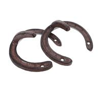 SHERCHPRY 2pcs Rustic Cast Iron Horse Shoe Wall-Mounted Hook with Easy Installation Multi-Function Horseshoe Hat Hook for Bathrooms and Indoors with Mounting Accessories