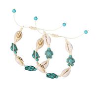 SHERCHPRY 2pcs Sea Shell Bracelet Versatile Foot Jewelry for Beach Summer Turtle Souvenir Anklet Multipurpose Jewelry for Women