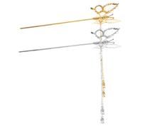 SHERCHPRY 2pcs Tassel Hairpin Fashion Accessories Small Cute Pink Wow Hair Stick Decorative Hair Bridal Wedding Women Thick Ancient Style Hairpin Chinese Style Metal