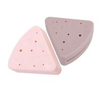 SHERCHPRY 2pcs Triangle Powder Puff Holder Case Portable Breathable Makeup Sponge Storage for Wet and Dry Use Durable Silicone Makeup Holder Pink and Chocolate Colors