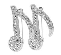 SHERCHPRY 2Pcs Vintage Musical Note Brooch Pins for Women Elegant Rhinestone Lapel Accessories for Concerts Parties and Formal Events Sturdy Design