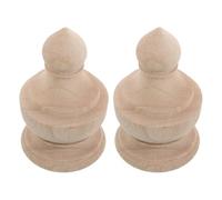 SHERCHPRY 2pcs Wood Indoor Railing Post Caps Unfinished Wooden Toppers Spherical Carved Roman Style Classic Grain Patterns Stylish Decorative Wooden Post Caps for Creative Home Improvement