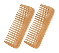 SHERCHPRY 2pcs Wood Wide Tooth Comb for Curly Hair Detangling Scalp Massage Anti-static Thick Natural Hair Combs for Women Men