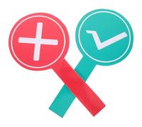 SHERCHPRY 2pcs Yes No Voting Paddles 15x30cm Double-sided Classroom Handheld Whiteboards Green Check and Red Cross for Student Feedback and Teacher Interactive Learning