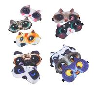 SHERCHPRY 2sets Portable Eye Masks Assorted Color Sleeping Blindfolds for Travel Soft Skin Friendly Material for Deep Sleep Indoor Camping Use 10pcs*2