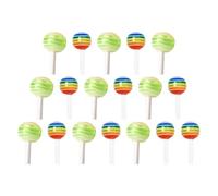 SHERCHPRY 30Pcs Mixed Color Lollipop Nail Art DIY Decors 3D Mini Candy Heart Soft Clay Nail Decorative Ornaments for Manicure Supply