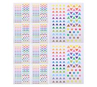 SHERCHPRY 30sheet Self-Adhesive Synthetic Paper Location Stickers for Travel Plans and Map Marking, Highly Visible Colour Coding Labels with Star, Triangle, and Heart Shapes, Ultra-Thin