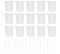 SHERCHPRY 35pcs DIY Crystal Epoxy Resin Tool Set 20pcs 3ml Silicone Pipettes and 15pcs 100ml Non-Stick Silicone Measuring Cups for Accurate Liquid Measuring and Craft Projects