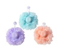 SHERCHPRY 3pcs Automatic Liquid Dispensing Shower Pouf Handle Exfoliating Bath Sponge for Sensitive Skin Soft Body Scrubber