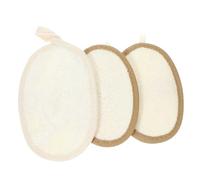 SHERCHPRY 3pcs Bath Loofah Sponge Exfoliating Shower Scrubber 9x14cm Beige and 12x8cm Coffee for Body Care Suitable for Men and Women