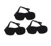 SHERCHPRY 3pcs Black Contoured Eye Masks Lightweight Night Blindfolds with Elastic Strap for Sleeping Travel Work Naps Comfortable No Eye Pressure