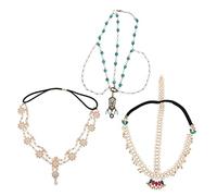 SHERCHPRY 3Pcs Crystal Pendant Headbands for Women Delicate Fairy Headdresses for Weddings Parties Festivals Chic Pearl Chain Hair Accessories Elegant Bridal Guest Decor