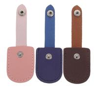 SHERCHPRY 3pcs Cuticle Nipper Sleeve Set Pu Cover Manicure Scissor Holder for Nail Protection in Deep Brown, Light Pink, and Dark Blue Suitable for Nail Grooming and Pedicure Tools Storage