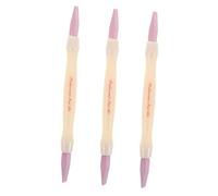 SHERCHPRY 3pcs Dual-Head Nail Cuticle Pusher and Polishing Pen Multifunctional Nail Buffing Tool for Professional Manicure and Pedicure Use Washable Stone Sanding Files for Salon and Home